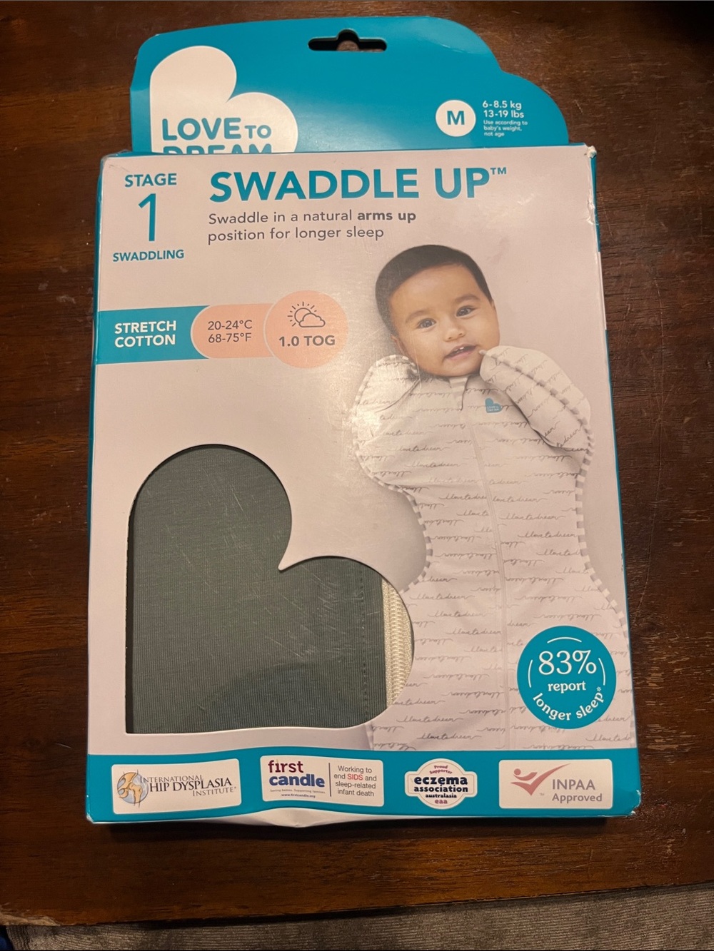 Love To Dream Swaddle Up 1.0 TOG Blue Medium